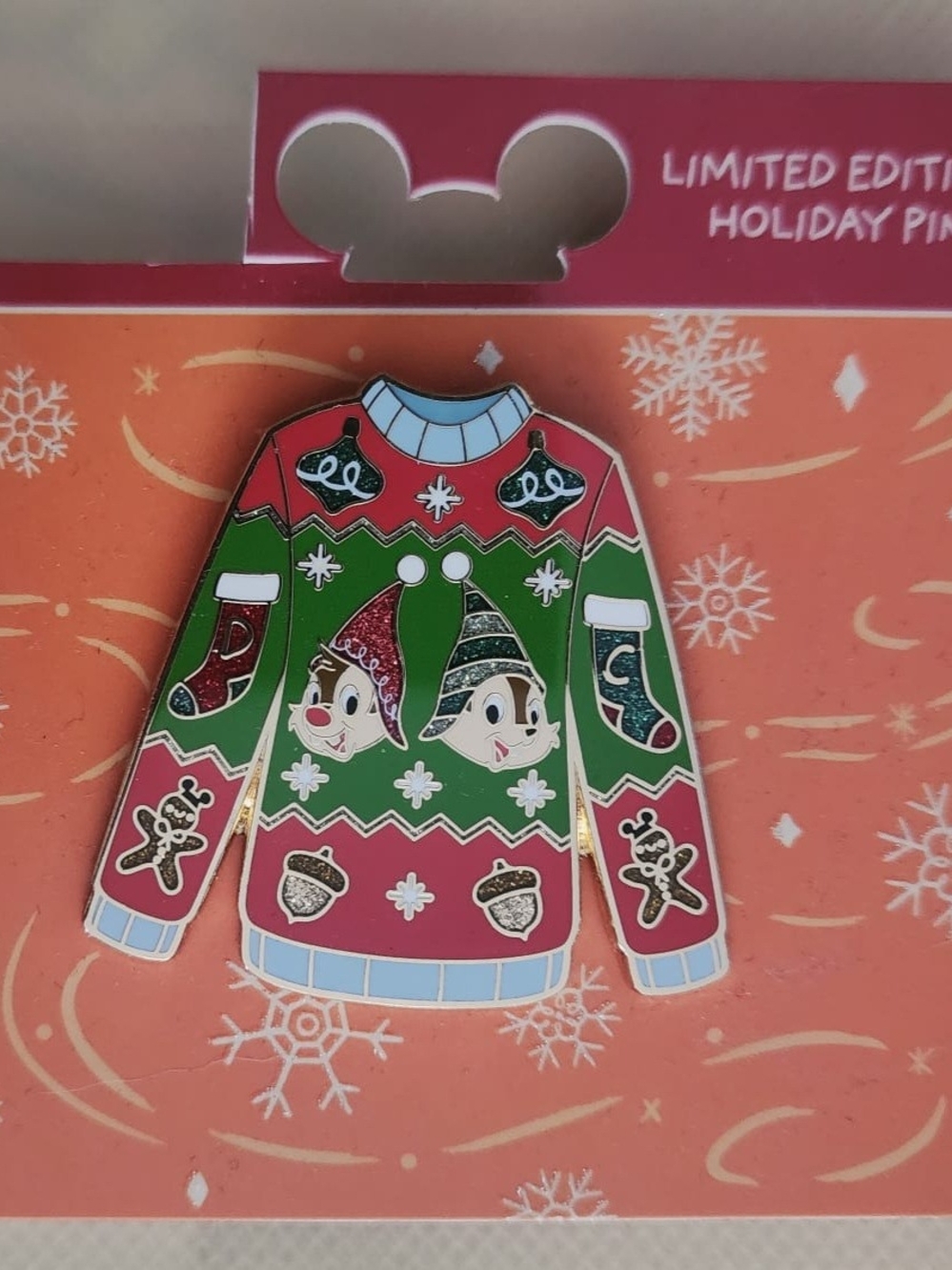 Disney Holiday Limited Edition Chip & Dale Sweater Pin